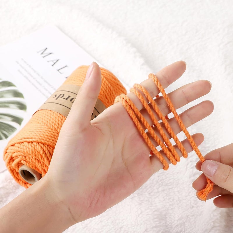 Likeecords 2 Rolls of Cotton Macrame Cord 3mm x 100m, 3 Strand Twisted, Macrame Rope, Macrame String Cotton Yarn, Macrame Yarn Craft Cord for Knitting Plant Hangers Christmas Décor (Natural White) - Image 3